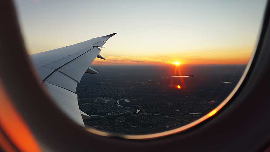 Sunset from a plane window